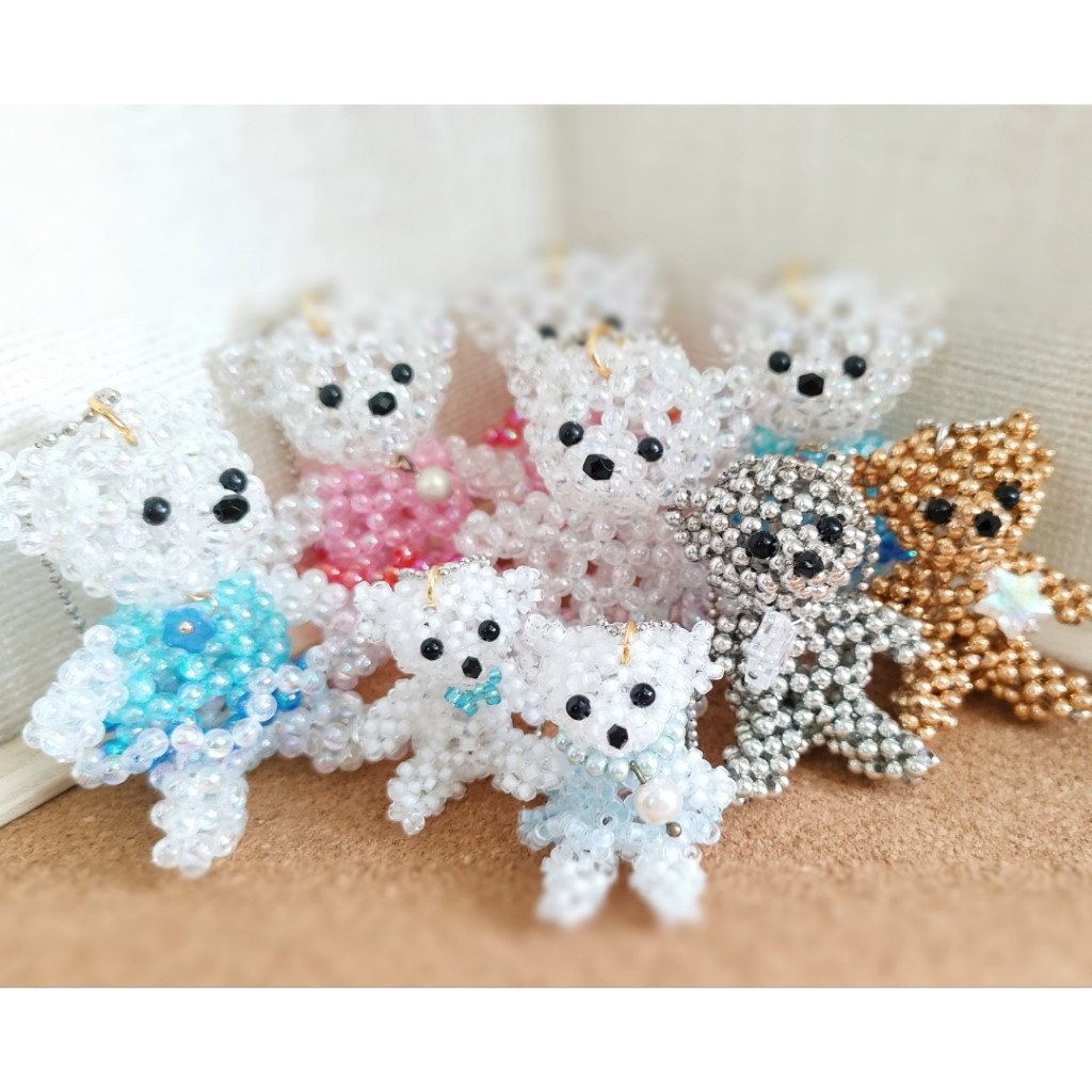 テグス編みビーズのくまの商品画像